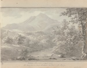 Ansichten in England, Schottland und Wales: Zwischen Llanrwst und Capel Cerrig, der Berg ist Moel Shiabod, der Fluss ist Lligwy von Amos Green