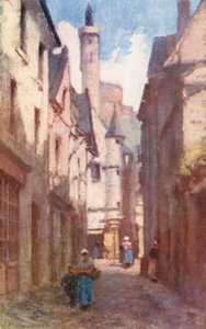 Rue du Grand Carroi, Chinon (Farblithografie)
