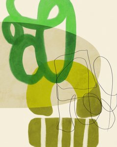 Gemalte Linien Grün Tan 2