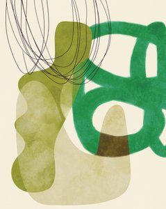 Gemalte Linien Grün Tan