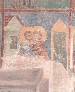 Begegnung der Heiligen Joachim und Anna am Goldenen Tor, 12. Jahrhundert von Ancient Russian frescos