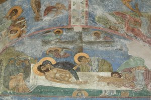 Die Grablegung Christi, 12. Jahrhundert von Ancient Russian frescos