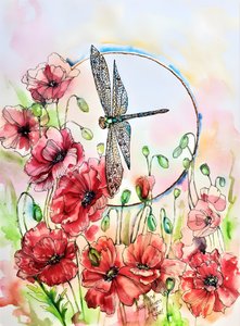 Lebendige Mohn Libelle von Anda Bieza