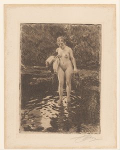 Badende Frau von Anders Leonard Zorn (signed by artist)