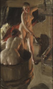 Mädchen aus Dalarna beim Baden, von Anders Leonard Zorn