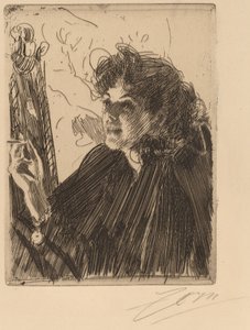 Mädchen mit Zigarette von Anders Leonard Zorn