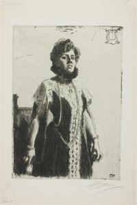 Oxenstierna (Mrs. Aurore Klintberg, geb. Oxenstierna, Ganzfigur) von Anders Leonard Zorn