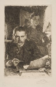 Selbstporträt mit Ehefrau Emma von Anders Zorn