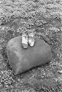 SCHUHE EINER OLIVENERNTERIN