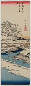 Klares Wetter nach Schnee in Matsuchiyama..., späte 1830er oder frühe 1840er Jahre von Ando Hiroshige