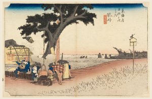 Fukuroi-Teestube, in Die Dreiundfünfzig Stationen der Tokaido-Straße (Tokaido Gojusan Tsugi-no Uchi)
