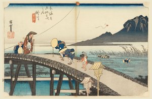 Kakegawa, Berg Akiha, in den Dreiundfünfzig Stationen der Tokaido-Straße (Tokaido Gojusan Tsugi-no Uchi)