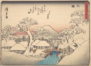 Mishima, aus der Serie Dreiundfünfzig Stationen der Tokaido-Straße Tokaido gojusan tsu..., ca. 1838 von Ando Hiroshige