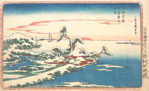 Neujahrssonnenaufgang nach Schnee in Susaki, ca. 1831 von Ando Hiroshige