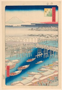 Nihonbashi, Klare Wetter nach dem Schnee (Nihon-bashi, yuki-bare) aus der Serie Einhundert berühmte Ansichten von Edo von Ando Hiroshige
