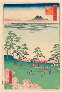 Nordblick vom Askua-Hügel (Askua-yama Kita no Chobo) aus der Serie Einhundert berühmte Ansichten von Edo von Ando Hiroshige
