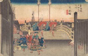 Stationen Eins: Morgenansicht von Nihonbashi, ca. 1833-34