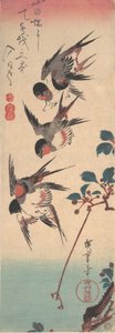 Schwalben und Wildkirsche, ca. 1834 von Ando Hiroshige