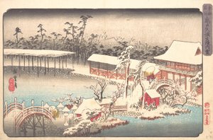 Tenmangu-Schrein in Kameido im Schnee, ca. 1833-43 von Ando Hiroshige