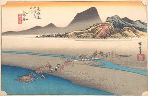 Das ferne Ufer des Oi-Flusses bei Kanaya, 1834