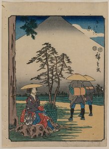 Die Dreiundfünfzig Stationen des Tokaido: Hara, um 1850 von Ando Hiroshige