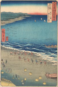 Yasashi-Strand, bekannt als Kujukuri, Provinz Kazusa, aus der Serie Ansichten berühmter Orte, ca. 1853 von Ando Hiroshige