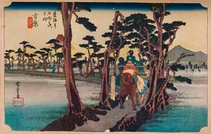 Yoshiwara: Berg Fuji links, 1833-1834, 1930