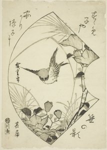 Herbstblume und Spatz, um 1835 von Ando or Utagawa Hiroshige