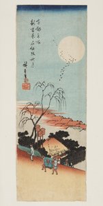 Herbstmond in Emonzaka im neuen Yoshiwara von Ando or Utagawa Hiroshige