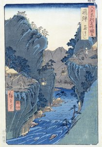 Korbfähre, Kagowatashi, Provinz Hida von Ando or Utagawa Hiroshige