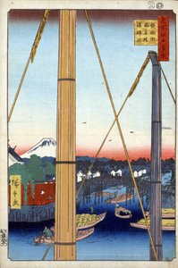 Hundert berühmte Ansichten von Edo: Der Inari-Schrein und die Inari-Brücke in Teppozu