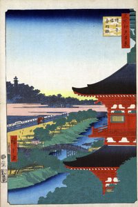 Die Pagode im Zojoji-Tempel in Akabane (Hundert berühmte Ansichten von Edo)