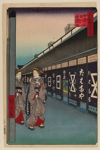 Baumwollwarenstraße, Odenma-cho von Ando or Utagawa Hiroshige