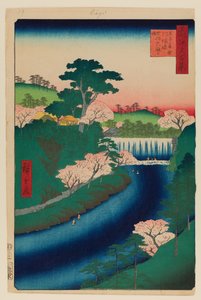 Staudamm am Otonashi-Fluss in Oji von Ando or Utagawa Hiroshige