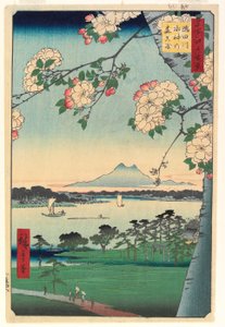 Wald des Suijin-Schreins und Masaki am Sumida-Fluss, 1856, 8. Monat von Ando or Utagawa Hiroshige