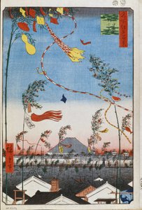Die Prosperität der Stadt während des Tanabata-Festes (Hundert berühmte Ansichten von Edo) von Ando or Utagawa Hiroshige