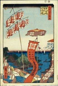 Die Kanasugi-Brücke und Shibaura (Hundert berühmte Ansichten von Edo)