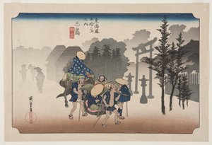 Mishima: Morgennebel (Mishima, asagiri) (Farbholzschnitt)