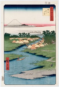 Nekozane in Horikiri, aus der Serie "Hundert Ansichten berühmter Orte in Edo" von Ando or Utagawa Hiroshige