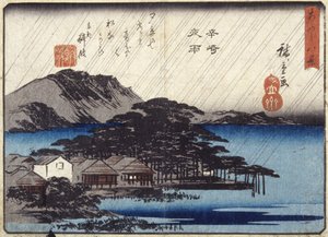 Nachtregen bei Karasaki von Ando or Utagawa Hiroshige