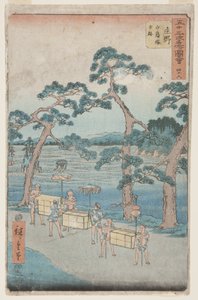 Nr. 46, Shōno: Alte Überreste am Shiratori-Hügel von Ando or Utagawa Hiroshige