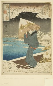 Parodie des Ukifune-Kapitels: Fähre auf dem Sumida-Fluss