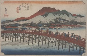 Die Große Sanjo-Brücke, 1834 von Ando or Utagawa Hiroshige