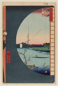 Blick von Massaki auf Suijin Schrein, Uchigawa Inlet und Sekiya von Ando or Utagawa Hiroshige