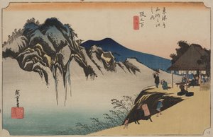 Blick auf den Berg Fudesute von Ando or Utagawa Hiroshige
