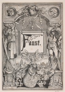 Titelblatt und Vignette zu einer Ausgabe von "Faust", München 1884 von André Bork