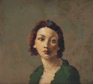 Die Rothaarige mit grünem Mieder von Andre Derain