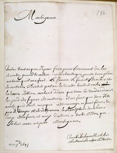 Brief von Le Nôtre an den Großen Condé