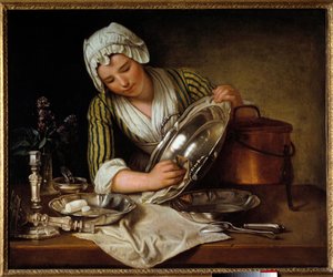La Recureuse. Gemälde von Andre Bouys (1737) Paris, Decorative Arts von Andre Bouys