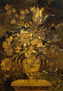 Intarsien auf Ebenholzschranktür von Andre-Charles Boulle von Andre Charles Boulle